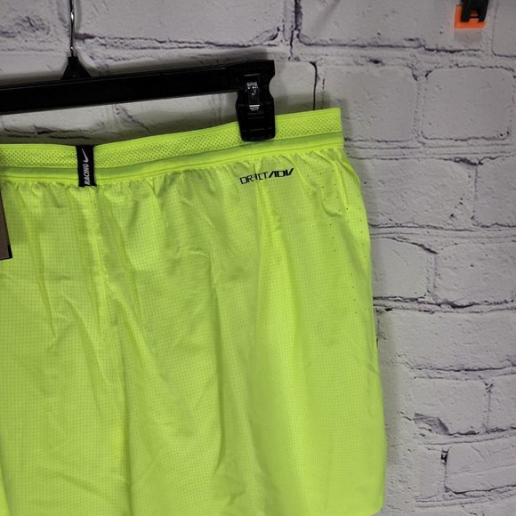 Nike Men's Size XL Volt Yellow/Green Dri Fit Racing Running Shorts - Picture 7 of 9